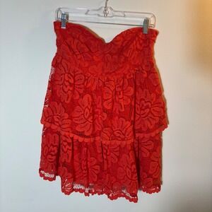 NWT Maeve by Anthropologie Floral Lace Strapless Dress Size Medium‎